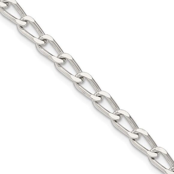 Kazi Luxury Sterling Silver 4.3mm Open Elongated Link Chain